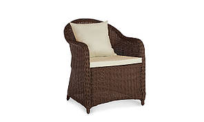 Кресло плетене Севілья без текстіля, каркас алюміній, позов ротанг Коричневий (Terico ТМ)