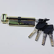 Циліндровий механізм ТИТАН 90 мм (35*55) з поворотною ручкою (золото)