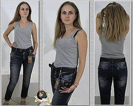 Модні жіночі джинси бойфренди батали Liuzin на ґудзиках