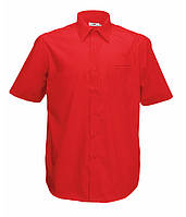 Мужская однотонная рубашка Poplin 40 Красный, M