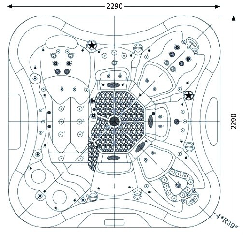 габаритные размеры гидромассажного бассейна Ique Eden 2310–EP (Wi–Fi)