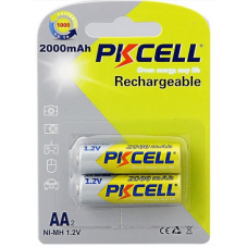 Аккумулятор PKCELL 1.2V AA 2000mAh NiMH Rechargeable Battery, 2 штуки в блистере цена за блистер