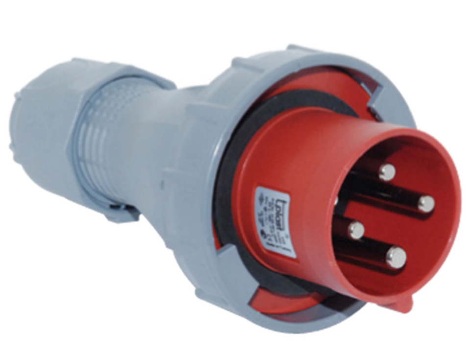 Разъем силовой: вилка кабельная, 125А, 4 полюса 3p+e, IP67: купить ...