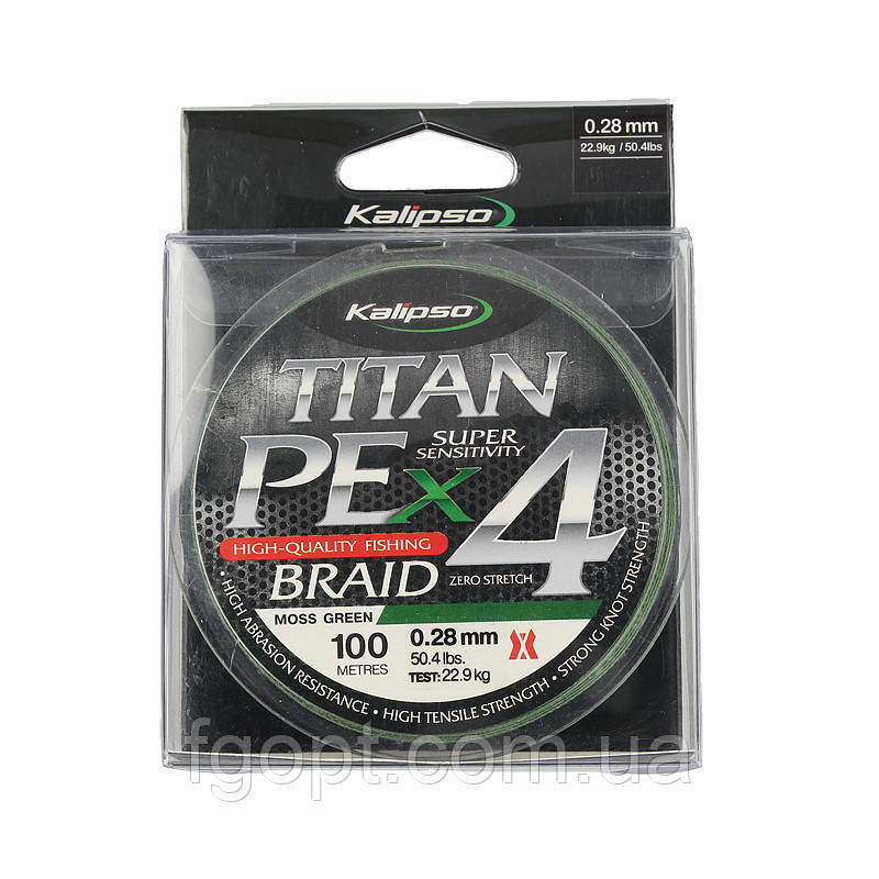 Шнур Kalipso Titan PE X4 MG 100м 0.16мм - фото 1 - id-p877234733