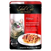 Edel Cat pouch паучи Нежные кусочки в соусе с кроликом и печенью, 100г - фото 1 - id-p79536487