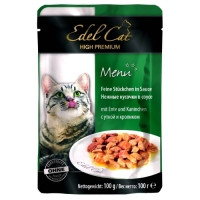Edel Cat pouch паучи Нежные кусочки в соусе с уткой и кроликом, 100г - фото 1 - id-p79536489