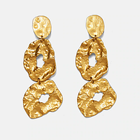 Серьги Turkish Jewels крупные золотые круги в стиле ZARA длинные