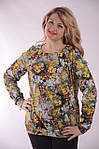 Ошатна яскрава блуза "Рози" весела комфортна кофточка на повну фігуру Бл 039-4 , фото 3