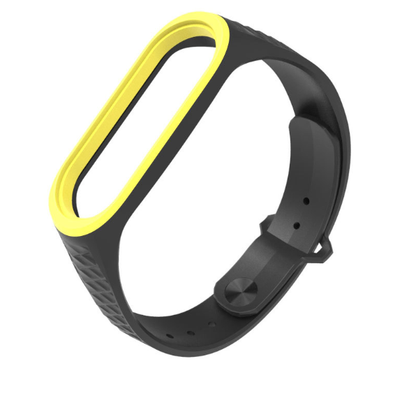 Ремінець Xiaomi Mi Band 4 / 3 MiJobs силіконовий рифлений Чорний / Зелений 1907P
