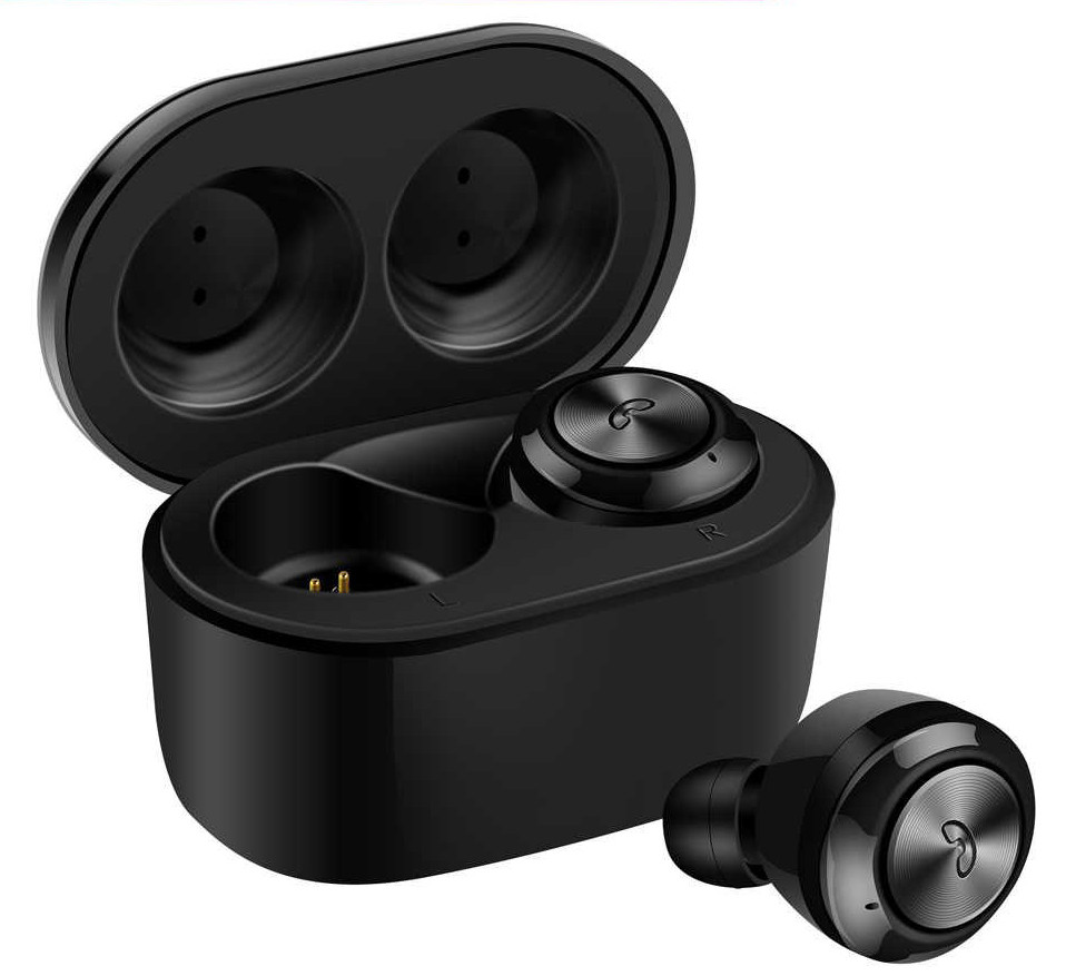 Бездротові стереонавушники HBQ Air Twins A6 TWS Bluetooth з кейсом для заряджання Чорні (A6 B), фото 1