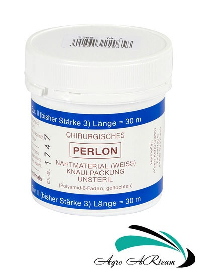 Хірургічна нитка Perlon, товщина 3, 30 м