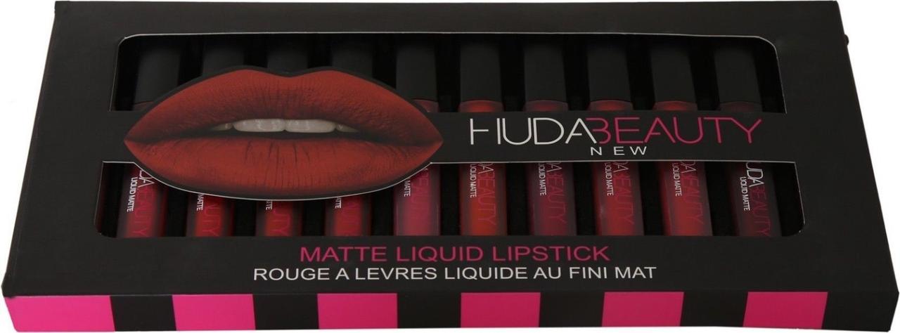 Набор жидких помад Huda Beauty new 12 штук,декоративная косметика худабьюти - фото 5 - id-p877403091