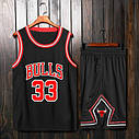 Чорна баскетбольна форма Pippen No33 (майка + шорти) Chicago Bulls, фото 2