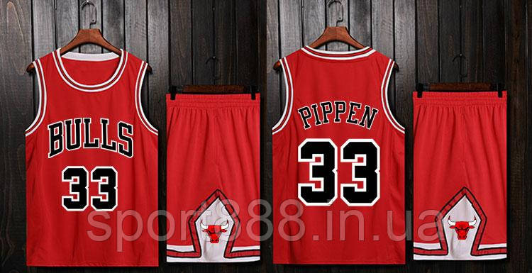 Червона баскетбольна форма Піппен 33 Чикаго Буллз Pippen Chicago Bulls, фото 1