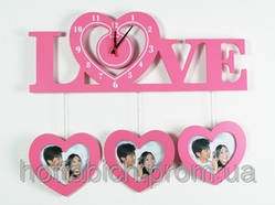 Настінний годинник із дерева Любов