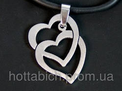 Металевий кулон "Два серця"