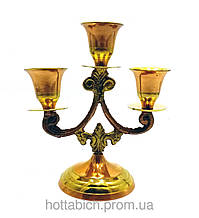 Свічник на три свічки з бронзи