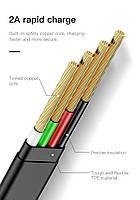 Кабель швидкої зарядки Baseus USB-Lightning 2A Black, довжина - 100 см (CALZY-B01), фото 4