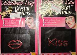 Наліпки тату на лице Стрази Кристал Губки Kiss