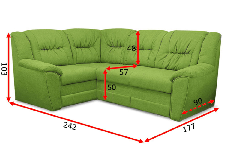 Диван кутовий Бруклін А 21 1030х2420х1770мм не розкладний Віка, фото 2
