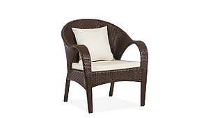 Кресло садове Флоренція без тексту, каркас алюміній, позов, ротанг Коричнева (Terico ТМ)