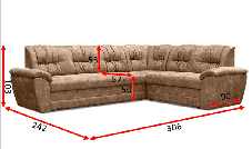 Диван кутовий Бруклін В 32 1030х3060х2420мм не розкладний Віка, фото 2