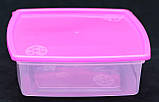 Пластиковий прямокутний контейнер (лоток) 1.5 л "Європейський" з жорсткою кришкою (різні кольори кришки), фото 4