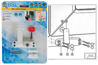 Блокуючий дитячий замок на вікно BSL Sash Prime Restrictor