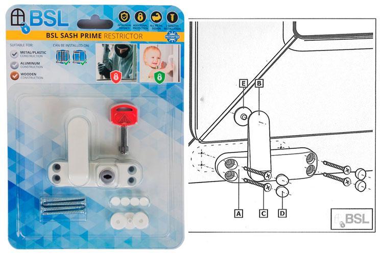 Блокуючий дитячий замок на вікно BSL Sash Prime Restrictor