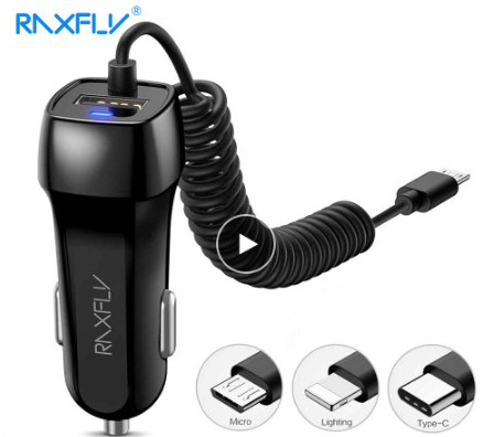 RAXFLY USB Автомобільний Зарядний пристрій