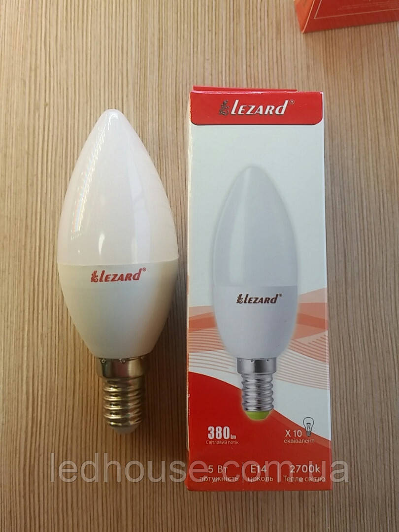 Світлодіодна лампа-свічка 5W Е14 2700k Lezard