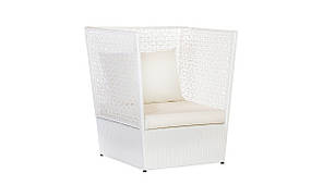 Кресло плетене Каїр без текстіля, каркас алюміній, позов ротанг Біле (Terico ТМ)