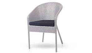 Кресло плетене Верона без тексту, каркас алюміній, позов ротанг Олівковий (Terico ТМ)