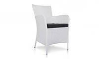 Кресло для кафе Ибица без текстиля, каркас алюминий, иск. ротанг Белый (Terico ТМ)