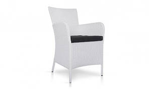 Кресло для кафе Ібиця без тексту, каркас алюміній, позов. ротанг Білий (Terico ТМ)