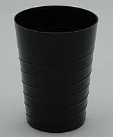 Пластиковый стакан 300 мл с вылитым узором с наружной стороны (черный цвет)