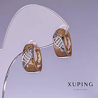 Сережки Xuping 16х7мм "позолота 18к, родій "
