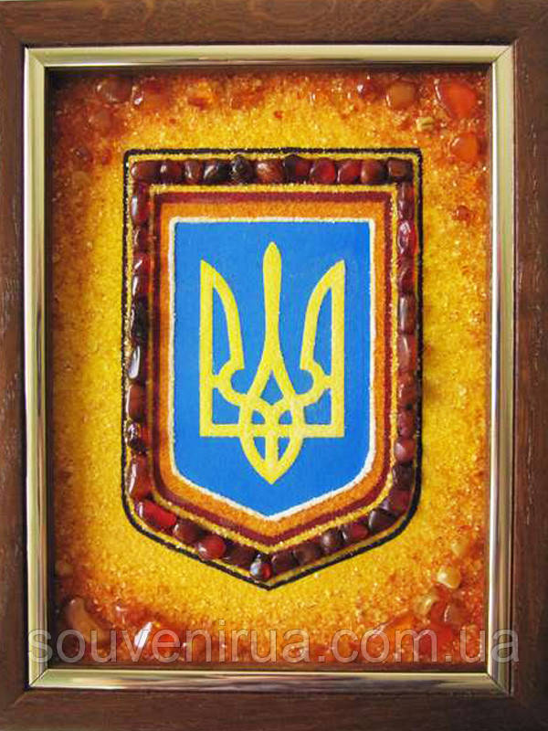 Картина з бурштину "Тризуб", фото 1