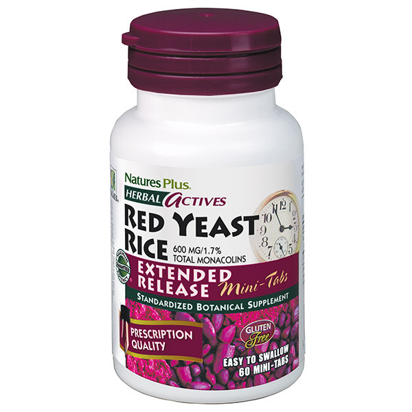 Червоний Дріжджовий Рис 600мг, Herbal Actives, Natures Plus, 60 міні таблеток