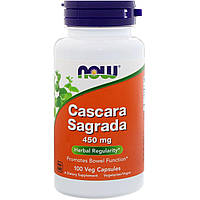 Экстракт Каскары 450мг, Cascara Sagrada Now Foods, 100 гелевых капсул