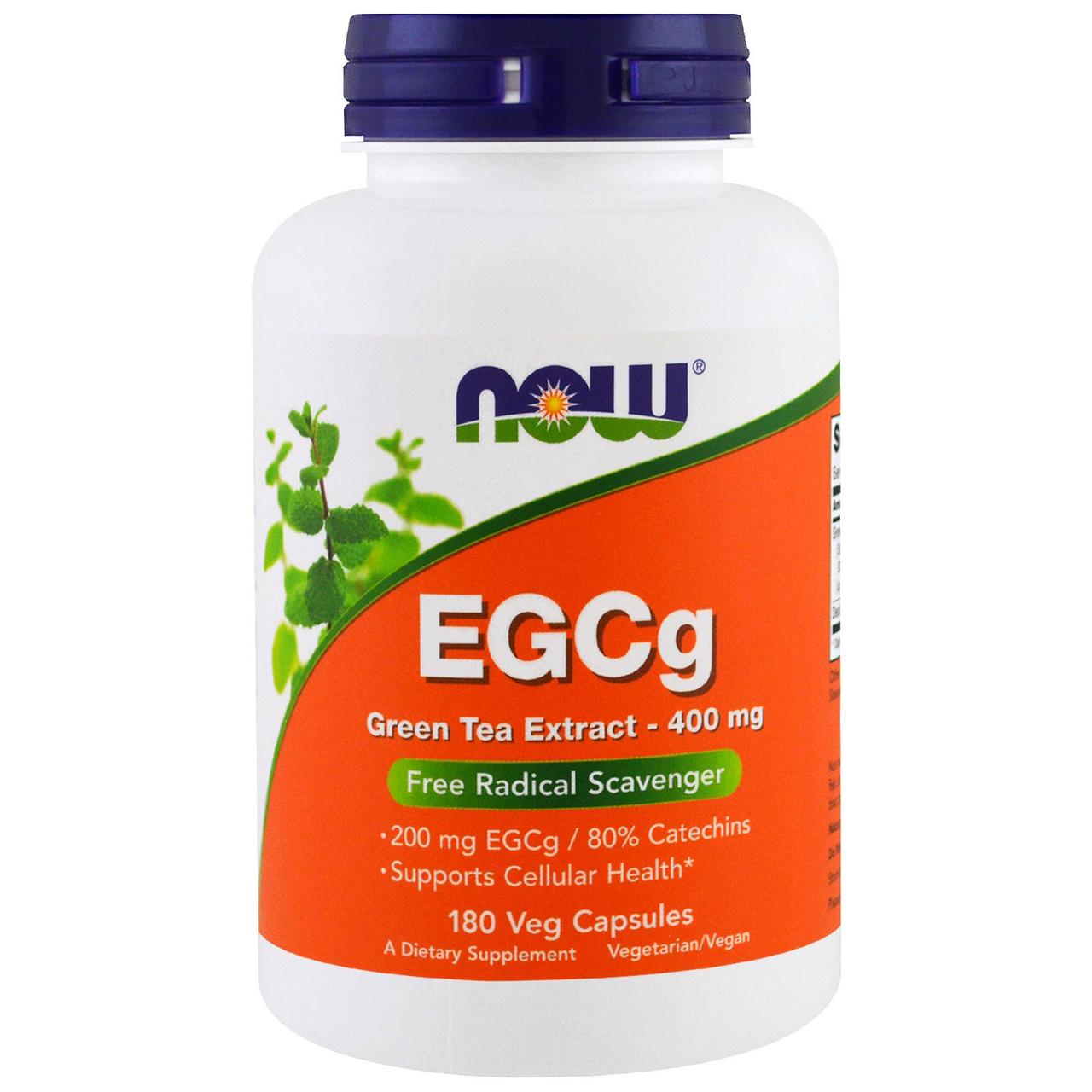 EGCG Экстаракт Листя Зеленого Чаю 400мг, Now Foods, 180 гельових капсул