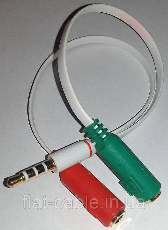 Аудіо двійник KY-57 3,5 (тато-мама 2) (3 pin) плоский (Білий)
