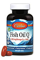 Омега-3 + Коензим Q10, Fish Oil Q, Carlson, 60 гелевих капсул