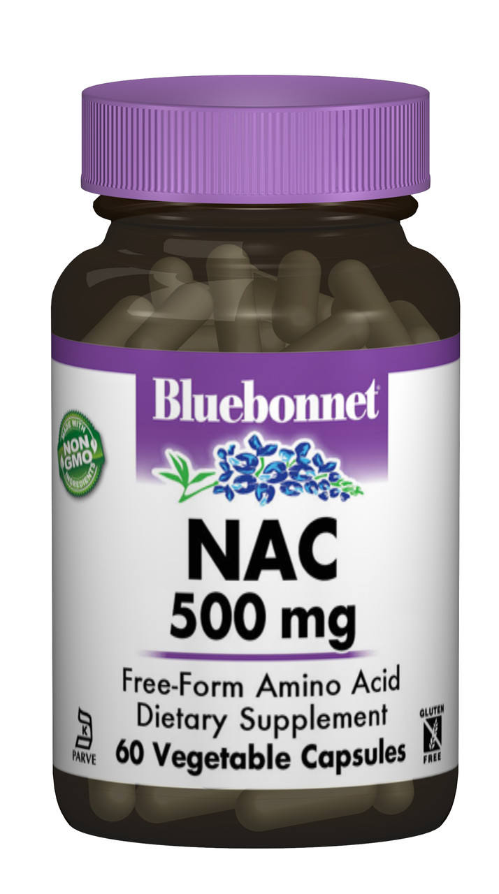 NAC (N-Ацетил-L-цистеїн) 500 мг, Bluebonnet Nutrition, 60 гелевих капсул