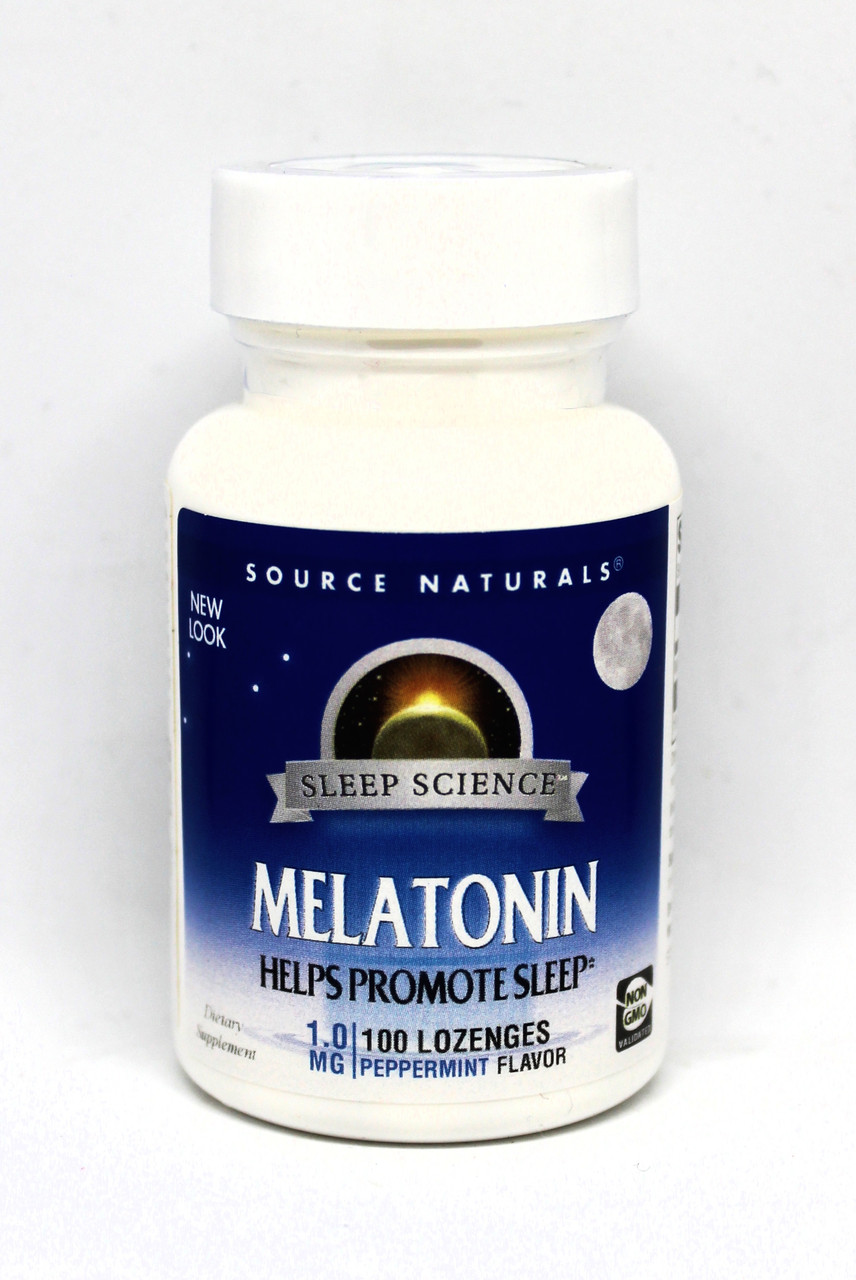 Мелатонін 1мг, Смак М'яти, Sleep Science, Source Naturals, 100 таблеток для розсмоктування