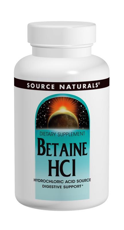 Бетаїн HCL 650мг, Source Naturals, 90 таблеток