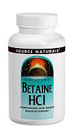 Бетаїн HCL 650 мг, Source Naturals, 90 таблеток