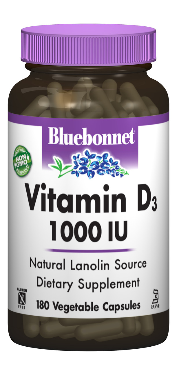 Вітамін D3 1000IU, Bluebonnet Nutrition, 180 гельових капсул