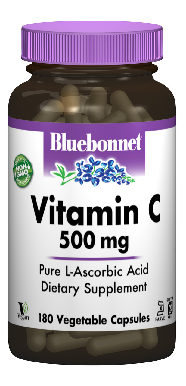 Вітамін С 500 мг, Bluebonnet Nutrition, 180 гельових капсул