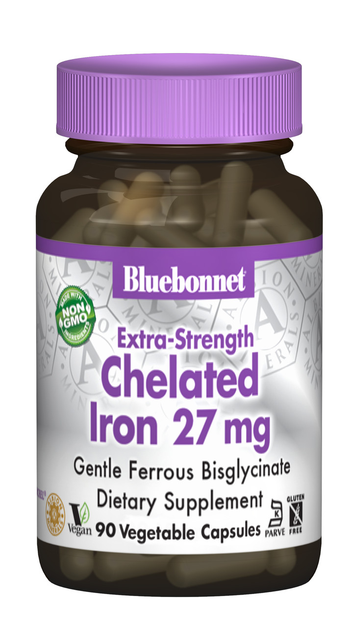 Суперсильне Хелатне Залізо, Albion, Bluebonnet Nutrition, 90 гелевих капсул